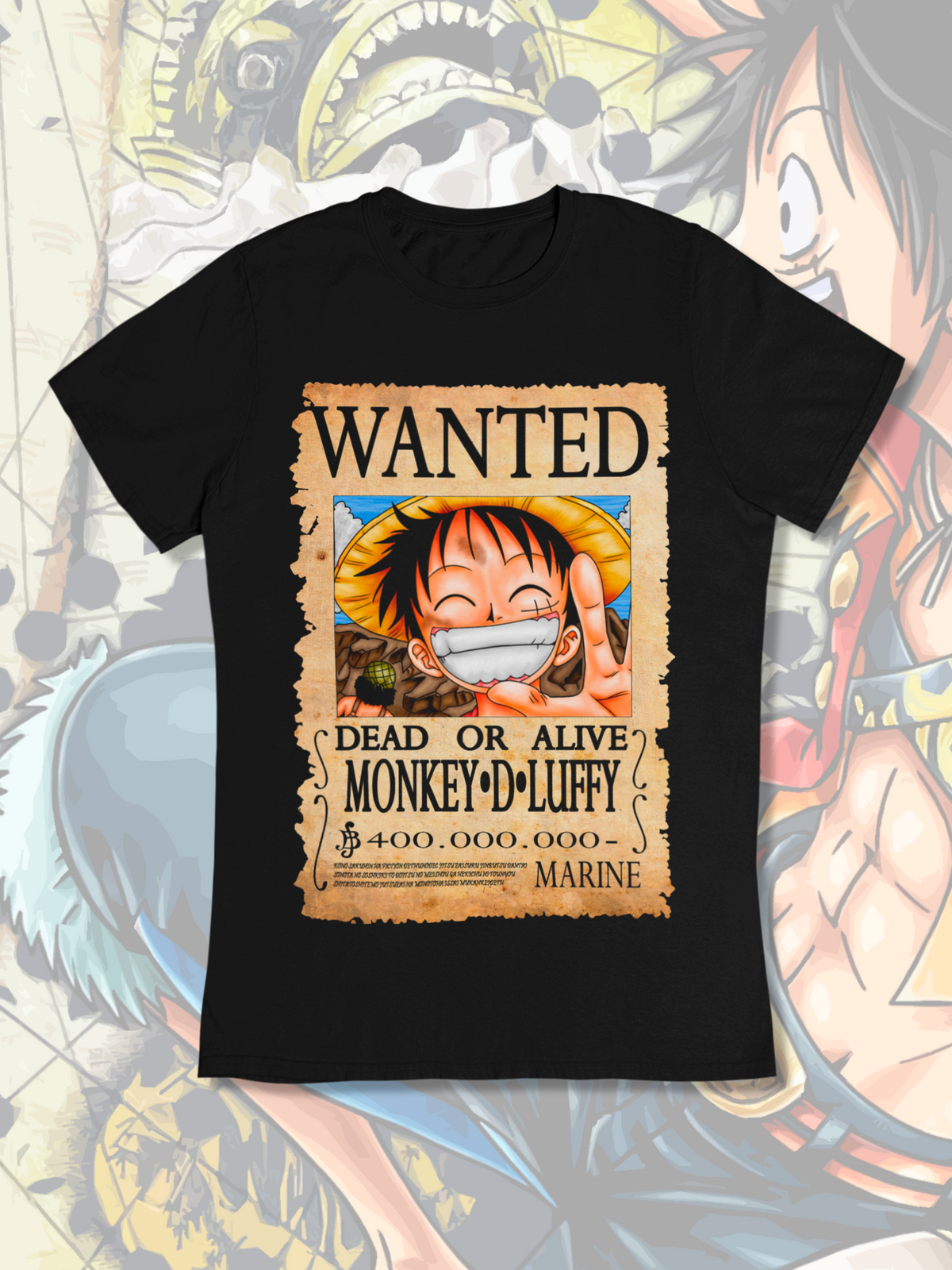 Polera One Piece: Luffy - Wanted