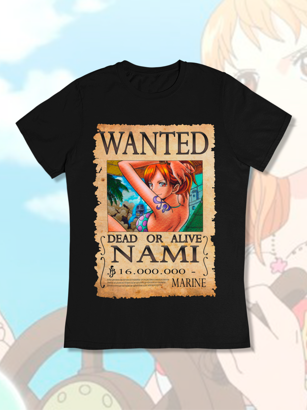 Polera One Piece: Nami - Wanted