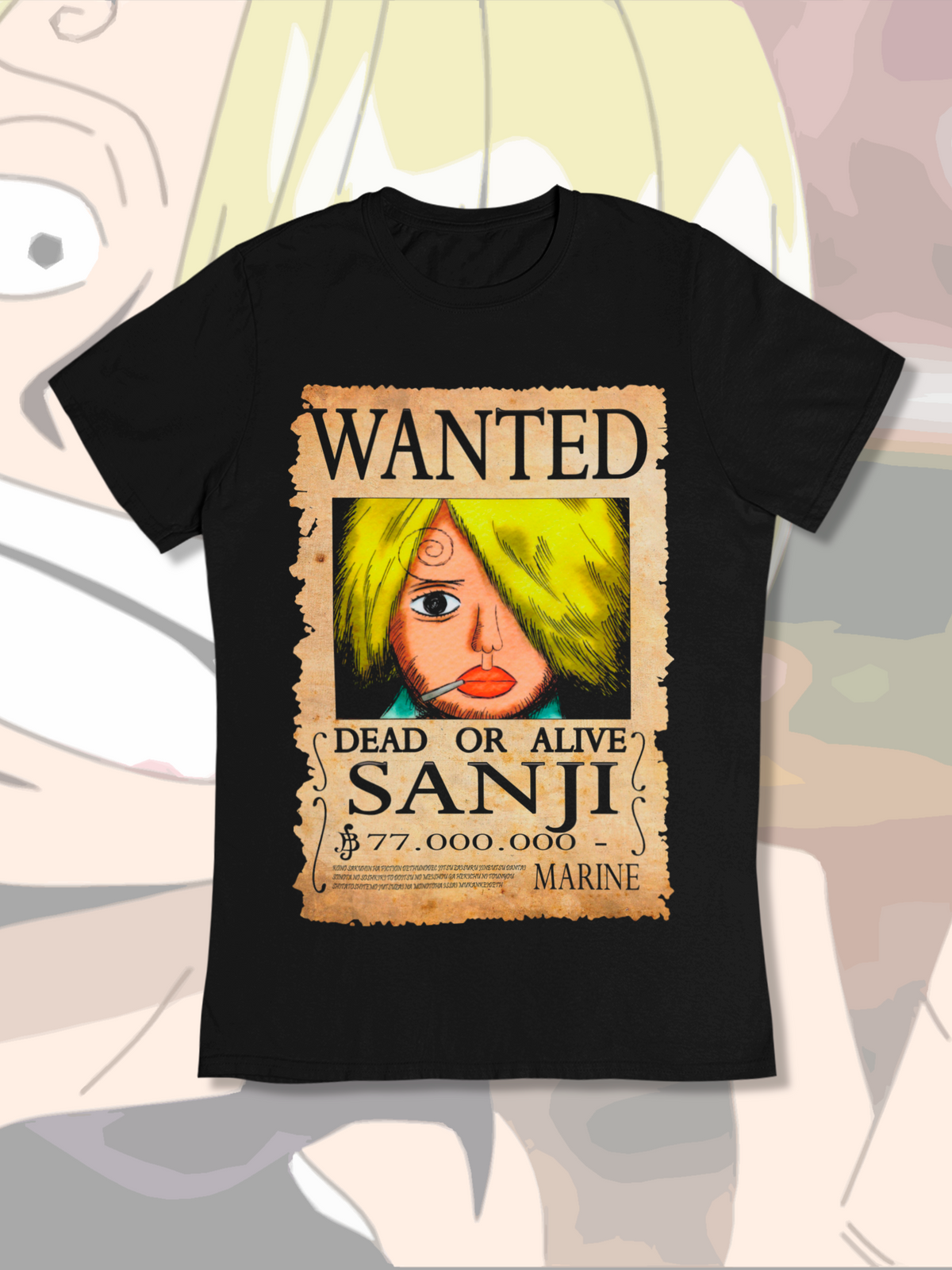 Polera One Piece: Sanji - Wanted