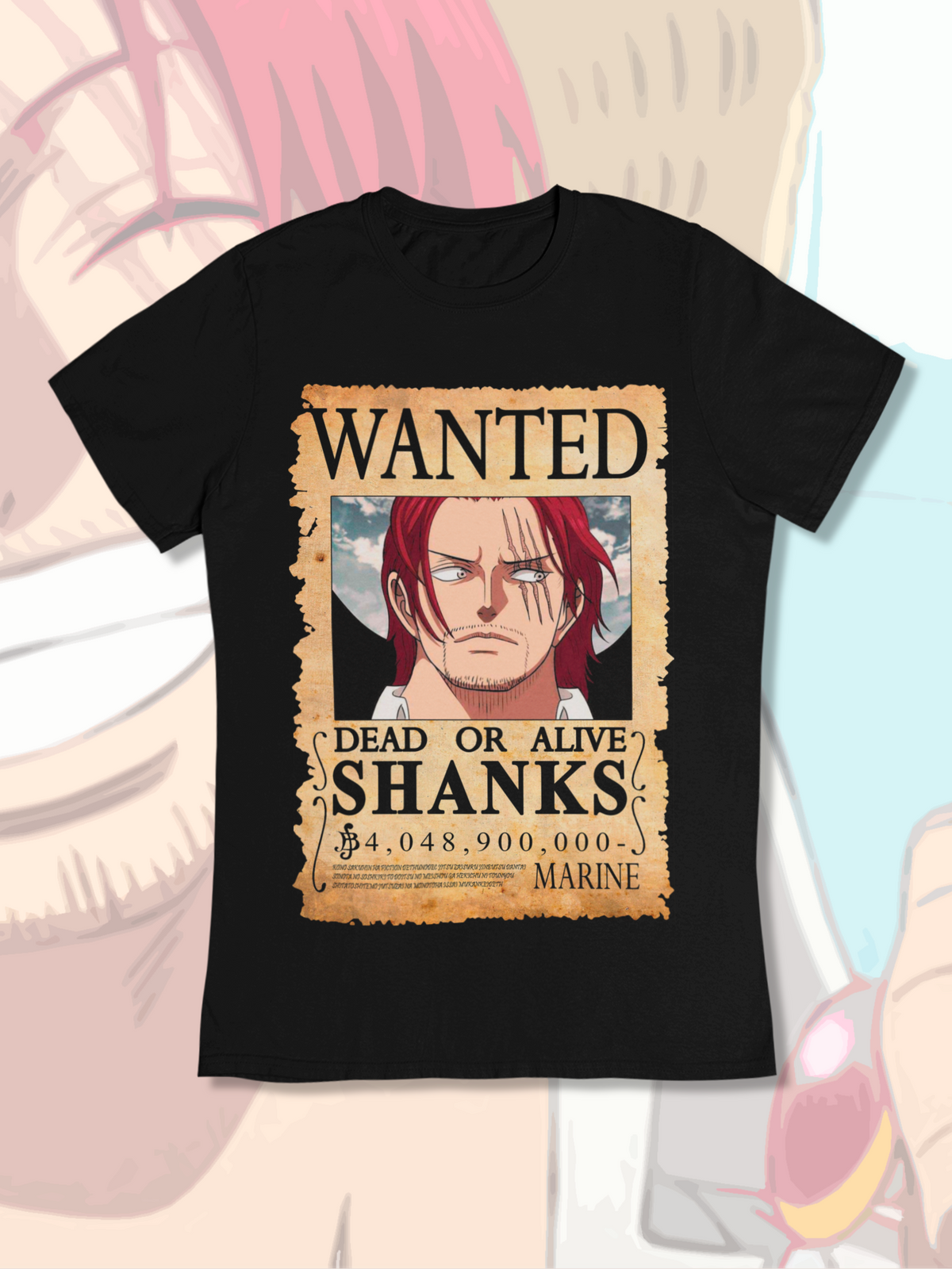Polera One Piece: Shanks - Wanted