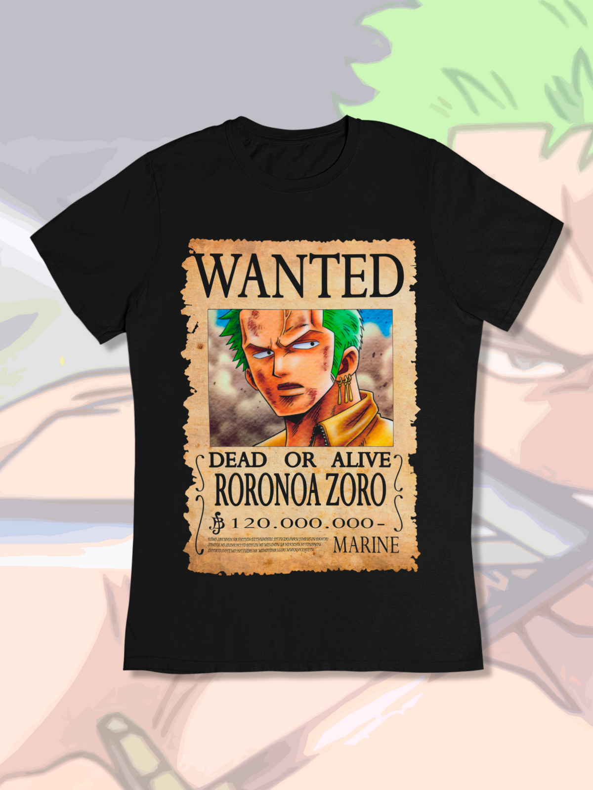Polera One Piece: Roronoa Zoro - Wanted